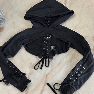Killstar crop hoodie med